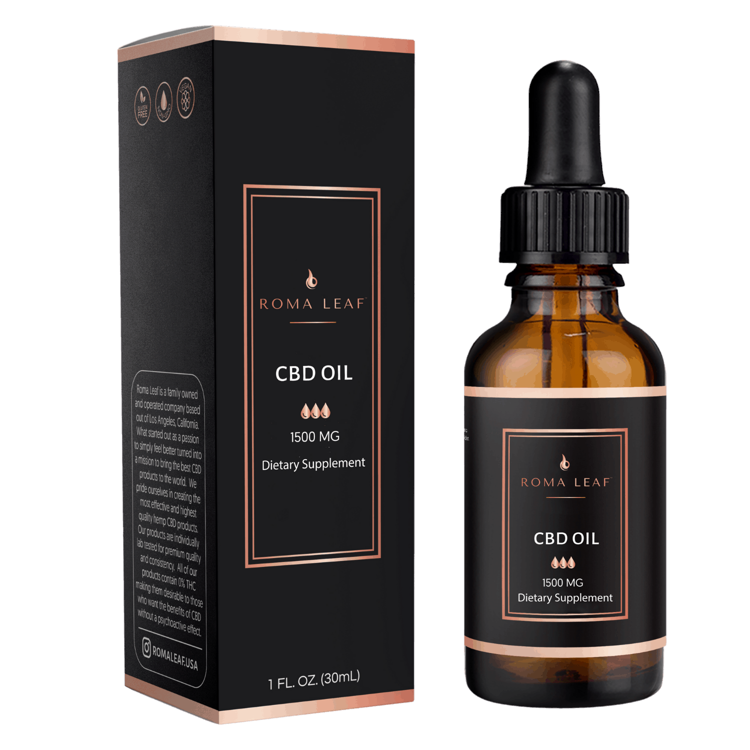Extra Strength 1500mg CBD Oil Roma Leaf
